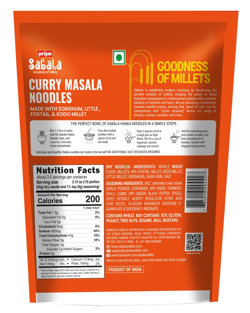 Curry Masala (Millet Noodles)