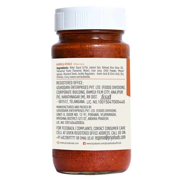 Bitter Gourd Pickle W/O Garlic