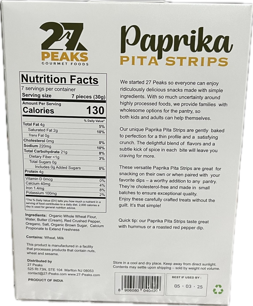 Paprika Pita Strips