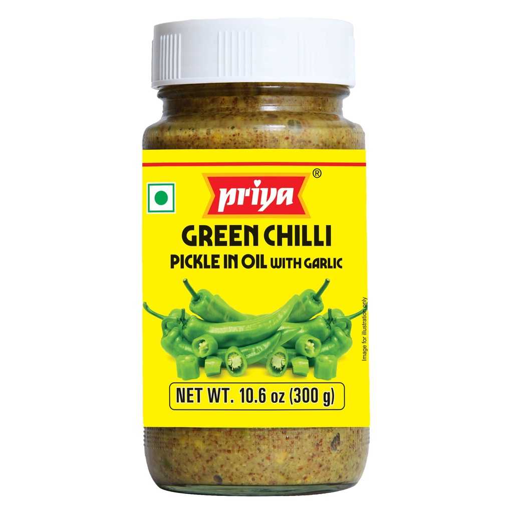 Green Chilli (Sliced) Pickle W/ Garlic