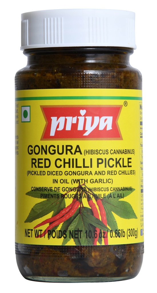 Roselle Leaves (Gongura) Red Chilli Pickle W/ Garlic