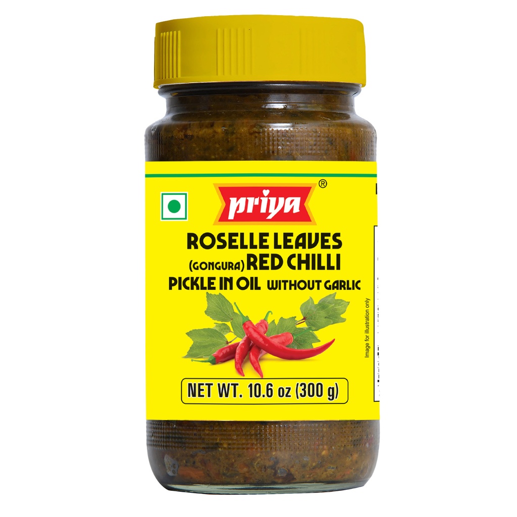 Roselle Leaves (Gongura) Red Chilli Pickle W/O Garlic