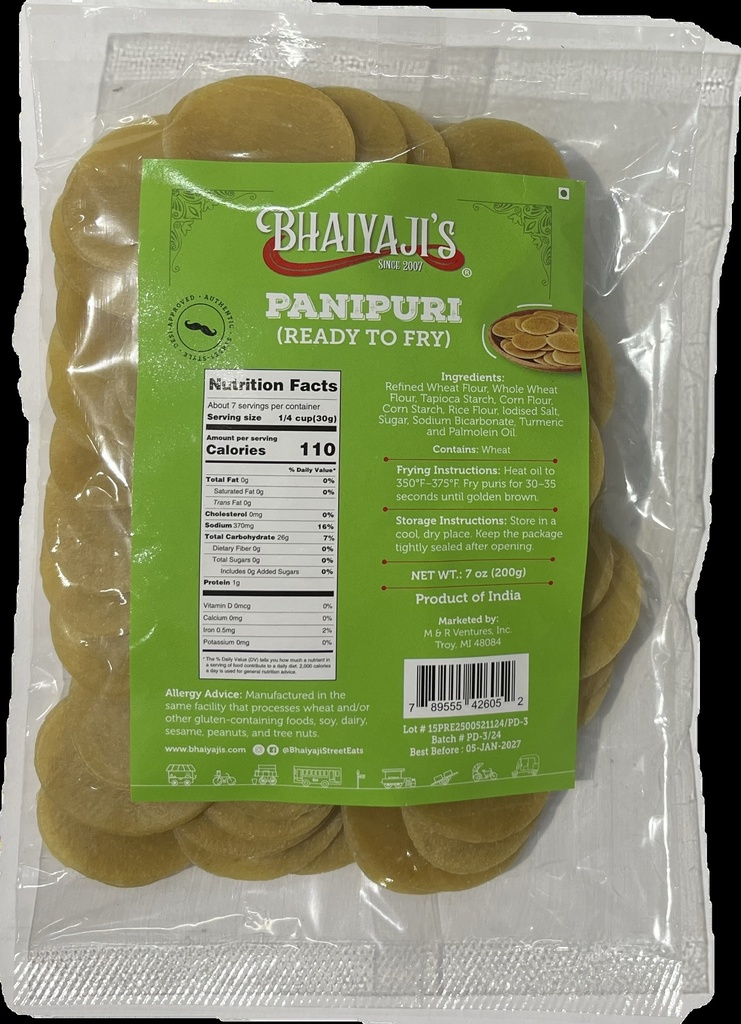 DRY Pani Puri (To fry)