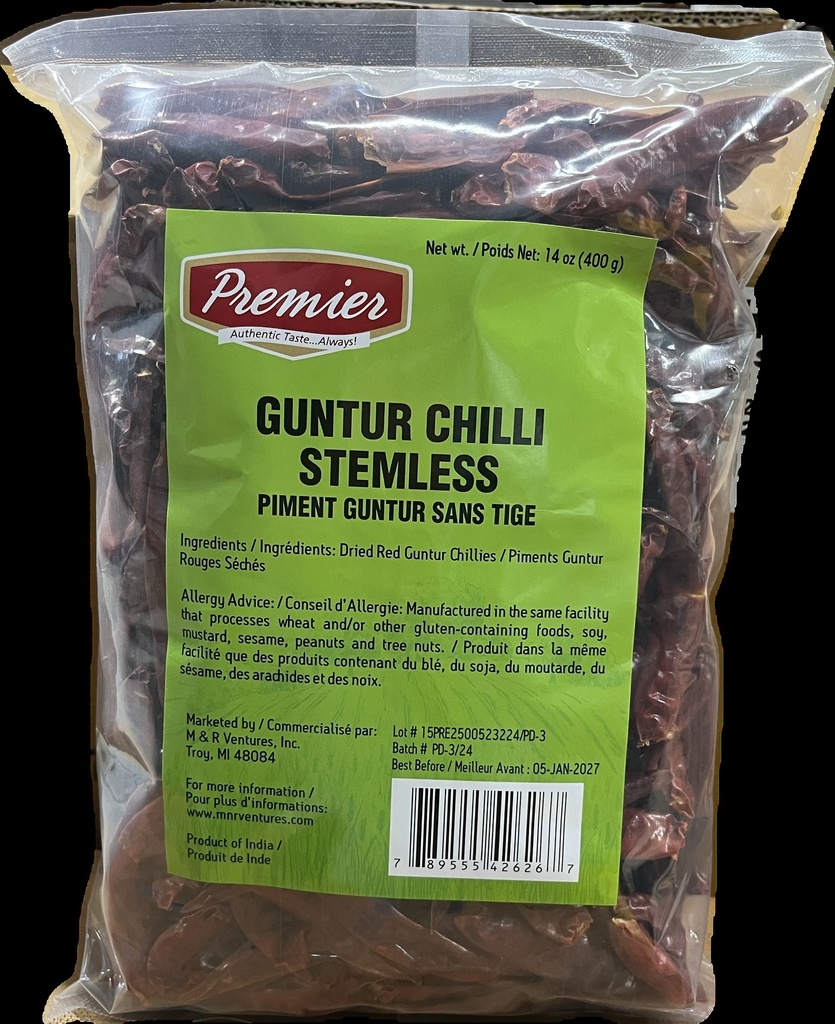 Guntur Red Chilli Whole (Stemless)