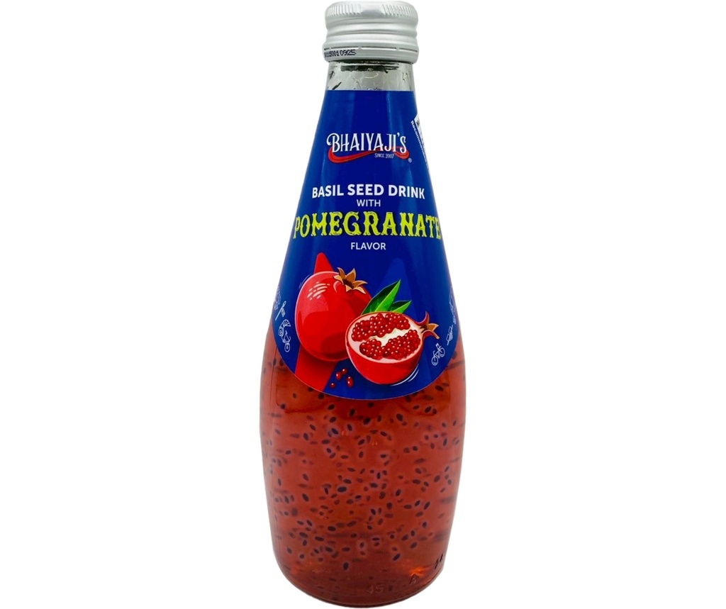 Basil Seed Drink with Pomegranate Flavor