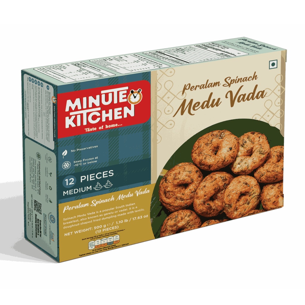 Peralam Spinach Medu Vada + Chutney