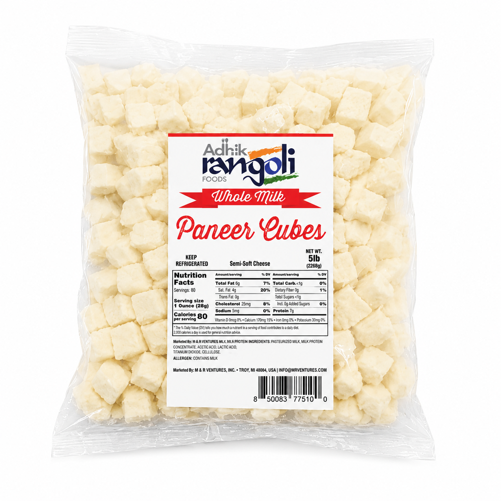 P3A Paneer Cubes (Raw/Unfried) - Whole Milk