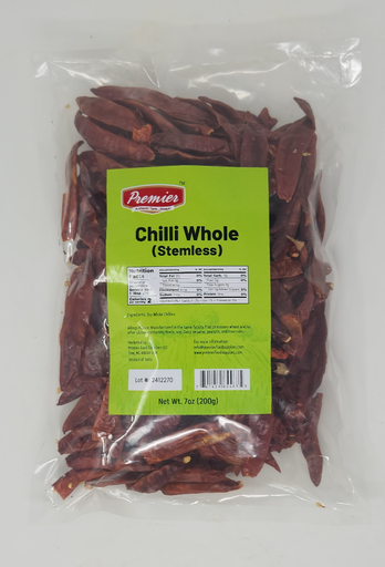 [DPRM:SPW:70016R12] - Red Chilli Whole (Stemless) - [200g]