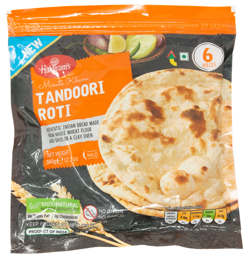 [FHLD:BRD:40014T1] - Tandoori Roti - [360g (6pcsx60g/pc)]