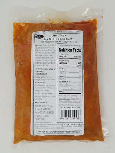 [FHLD:RTE:40046P4] - Paneer Butter Masala Gravy - [1kg]