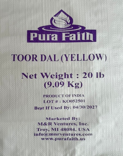 [DPFT:PLS:70116T1] - Toor Dal - [20lb]
