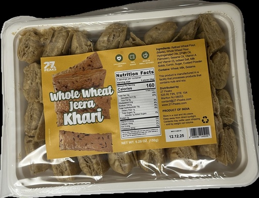 [DTSP:SNK:81511K3] Whole Wheat Jeera Khari (bite size)