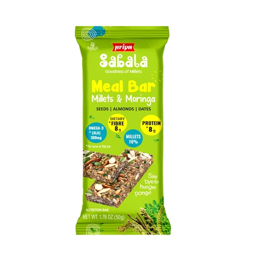 [DPRY:CHO:67606M3] Millet & Moringa (Protein Meal Bar)