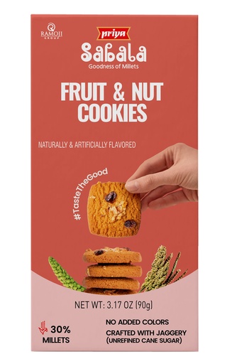 [DPRY:BIS:67602F1] - Fruit & Nut Cookies (Millet Jaggery) - [90g]
