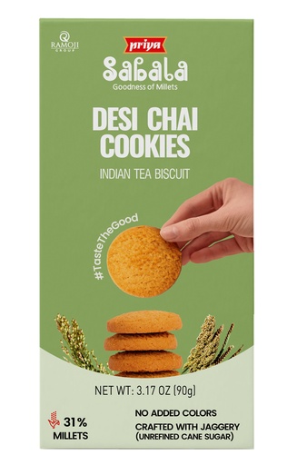 [DPRY:BIS:67602D1] - Desi Chai Cookies (Millet Jaggery) - [90g]